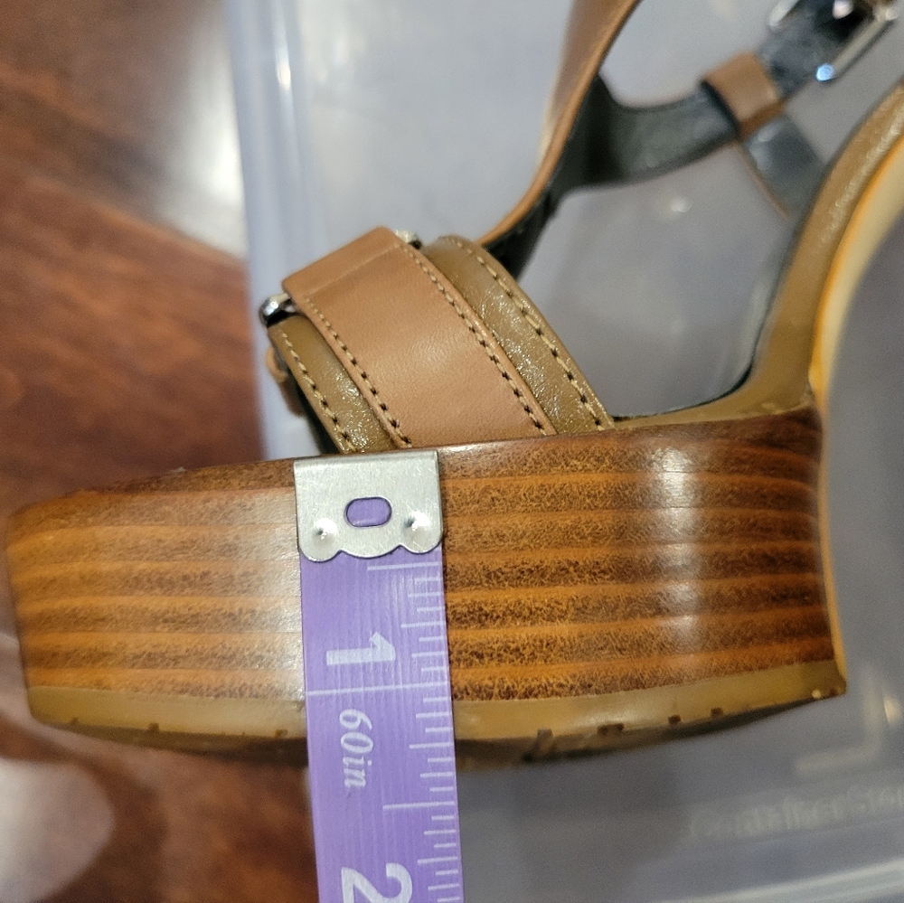 Calvin Klein Beige Ankle Strap Buckle Heels - Picture 4 of 10